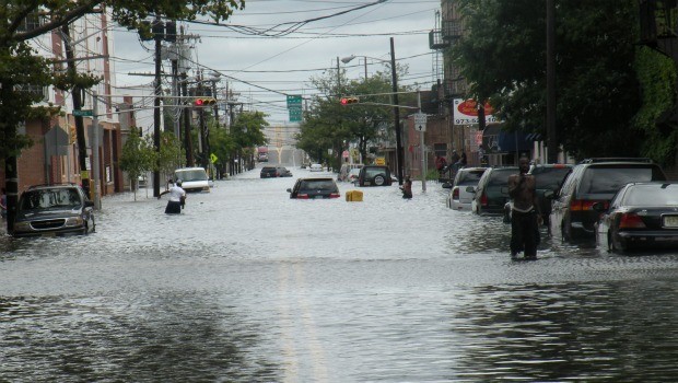 Photo Caption: On August 27, 2011, Hurricane Irene struck Newark with full force. Here, flooding affects a portion of South Street in the East Ward.